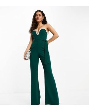 Forever New Embellished Bandeau Jumpsuit - Blue