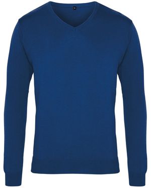 PREMIER V-Neck Knitted Jumper (Royal) - Blue