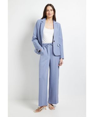 PRINCIPLES Draw Cord Elastic Waist Trouser - Blue
