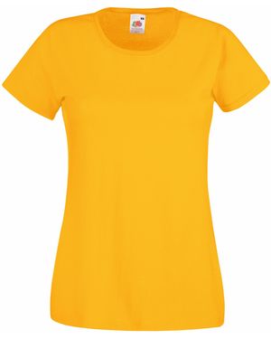 Fruit Of The Loom Ladies/ Lady-Fit Valueweight Short Sleeve T-Shirt (Pack Of 5) (Sunflower) - Yellow