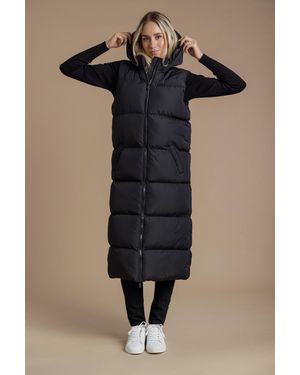French Connection Longline Padded Gilet With Hood - Black