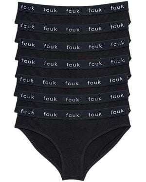 French Connection 7 Pack Cotton Fcuk Ladies Briefs - Black