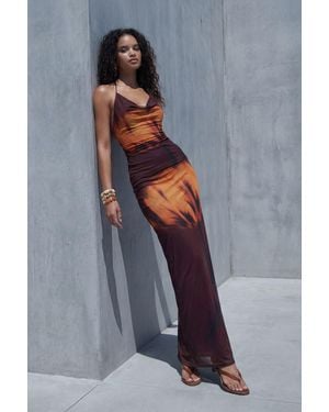 Boohoo Large Floral Maxi Skirt - Grey