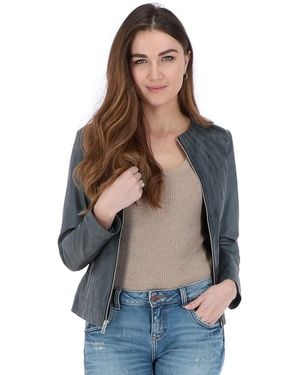 Ashwood Leather 'Aliona' Real Fashion Jacket Coat - Blue