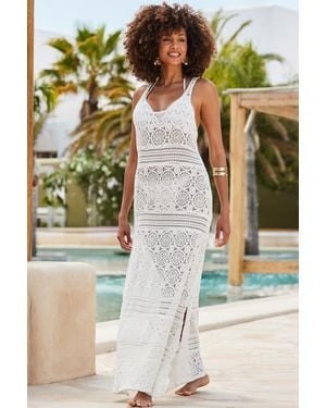 Sosandar Crochet Maxi Dress Cotton - Green