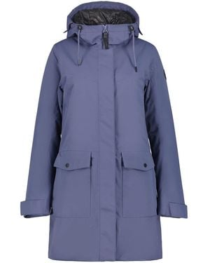 Icepeak Alpena Solid Patterned Hooded Parka Jacket - Blue