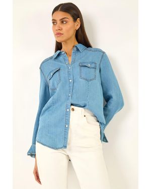 Roman Denim Front Pocket Shirt - Blue