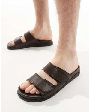 schuh Sergio Double Strap Sandals - Black