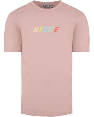 Nicce London Round Neck Short Sleeve Myriad T-Shirt 211 1 09 09 0339 Cotton - Pink