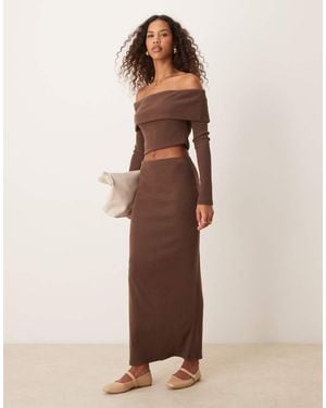 Miss Selfridge Maxi Skirt - Brown