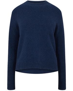 BOSS Mock Neck Long Sleeve Slim Fit T-Shirt - Blue