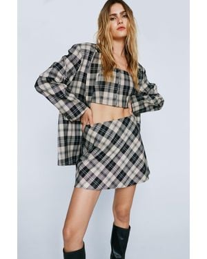 Nasty Gal Plaid A Line Mini Skirt - Multicolour