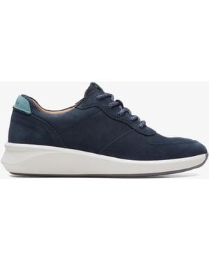 Clarks Un Rio Sprint Nubuck Trainers - Blue