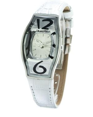 Chronotech Silver Leather Watch - Multicolour