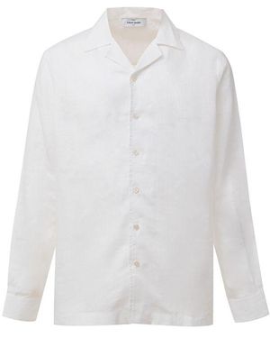 Gran Sasso Linen Buttonup Long Sleeve Shirt - White