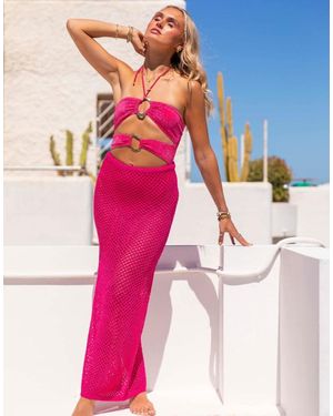 South Beach X Misha Grimes Sequin Knit Maxi Skirt - Pink