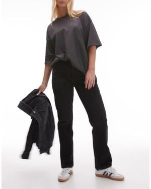 Topshop Hourglass Kort High Rise Straight Jean - Black