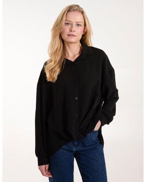 Blue Vanilla Twist Front Shirt - Black