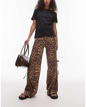laagam Vicky Leopard Print Mid Rise Tracksuit Trousers With Bow Detail - Multicolour
