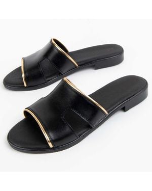Purapiel Sandal Hacca Leather - Black