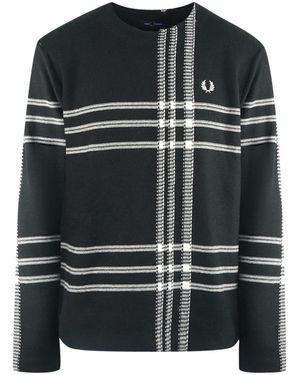 Fred Perry Tartan Jumper - Black