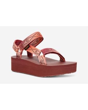 Teva Flatform Universal Sunscape Scarlet Sandals - Red
