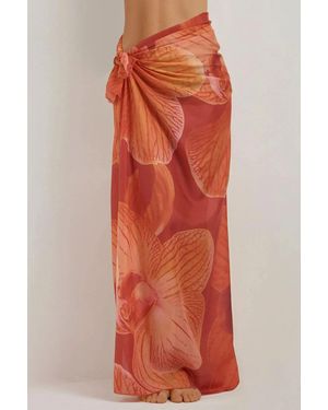 Hiccup Printed Beach Maxi Cover-Up - Orange