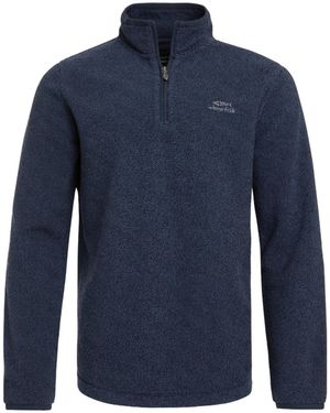 Weird Fish Errill Textured Eco Friendly Quarter Zip Fleece Top Material_Synthetic - Blue