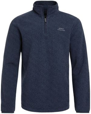 Weird Fish Errill Textured Eco Friendly Quarter Zip Fleece Top Material_Synthetic - Blue