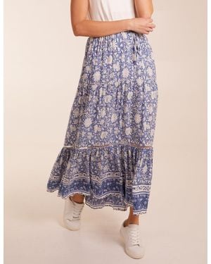 Blue Vanilla Vanilla Elasticated Waistband Tiered Maxi Skirt - Blue