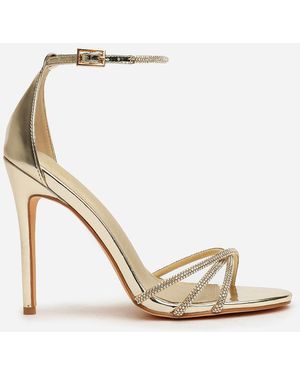 Where's That From Wheres 'Quinley' Embellished Strappy Stiletto Heels - White
