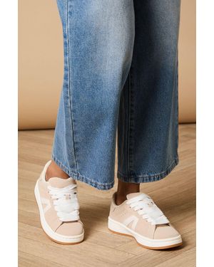 Oasis Dorianna Faux Suede Lace Up Trainers - Blue