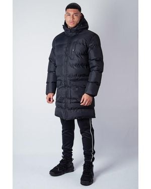 Soulstar Ag04 Longline Padded Puffer Jacket - Blue