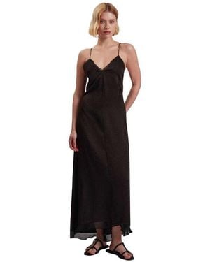 Ted Baker Ladies Mylra Frill Detail Slip Dress - Black