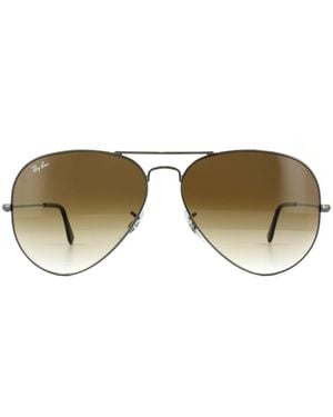 Ray-Ban Sunglasses Aviator 3025 Gunmetal Gradient 004/51 62Mm - Brown