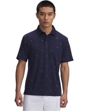Under Armour Printed Short Sleeve Performance Polo Shirt - Blue