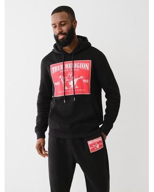 TRUE RELIGION Ladder Applique Buddha Hoodie - Red