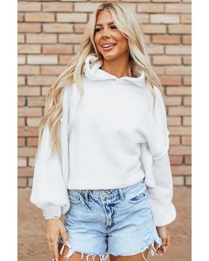 Azura Exchange Sherpa Pullover Hoodie - Wit