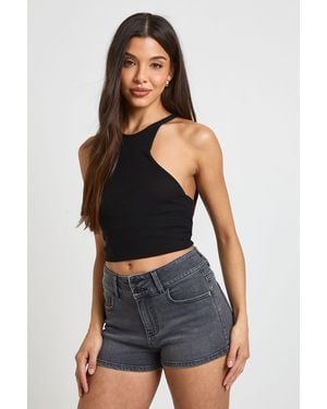 Boohoo Low Waist Denim Micro Short - Blue