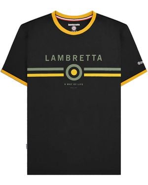 Lambretta Target Ringer T-Shirt Cotton - Black