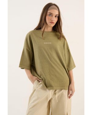 DSGN Studio Heavyweight Washed Oversized Short Sleeve T-Shirt - Green