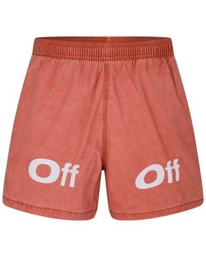 Off-White c/o Virgil Abloh Off Bounce Lettering Elasticated Waistband Swim Short - Red