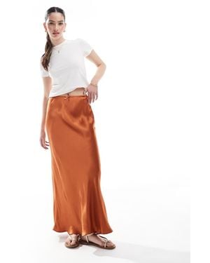 Miss Selfridge Satin Bias Bow Maxi Skirt - White