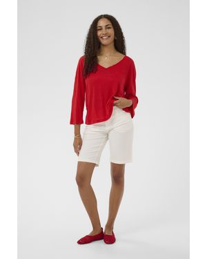 Cream Blouse Met Korte Mouwen Crfulla Blouse Met Korte Mouwen Loose Fit - Rood