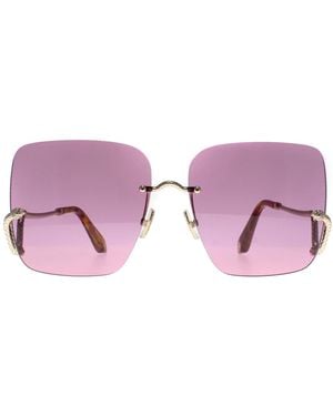 Roberto Cavalli Square Shiny Light Src061 Sunglasses Metal - Purple