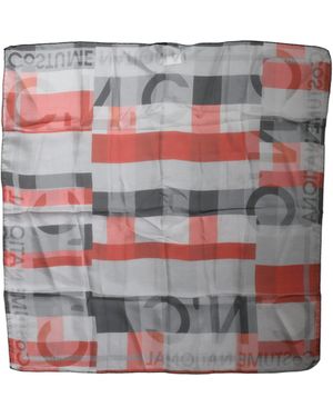 CoSTUME NATIONAL Silk Square Neck Wrap Scarf - Grey