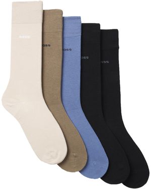BOSS 5 Pack Rs Business Socks - Blue