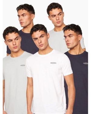 Crosshatch 5 Pack Of Bailtee Print T-Shirts - Multicolour