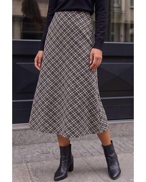 Roman Petite Jacquard Stretch Skirt - Grey