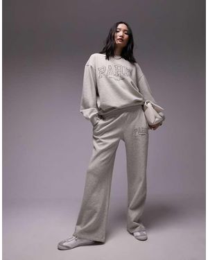 TOPSHOP Co-Ord Graphic Paris Embroidered Jogger - Purple